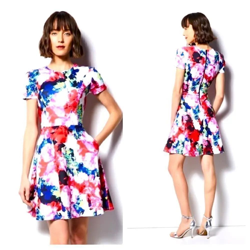 MILLY for DesigNation Fit & Flare Scuba Dress Size 12